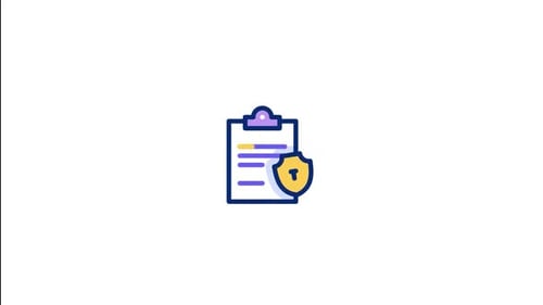 Animated Policy and Data Security Flat Design Icon