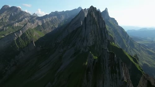 Breathtaking And Aerial View Of Mountains In Altenalp Turm And Natural Beauty, Switzerland
