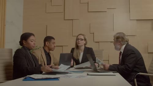 Business Meeting With Colleagues in Office