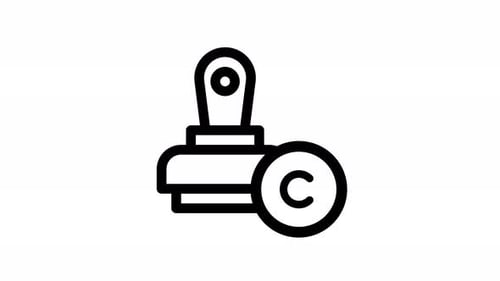 Animated Minimalist Copyright Stamp Icon Reveal