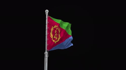 3D Waving Eritrea Flag Animation