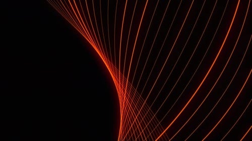 Abstract Glowing Orange Lines Wave Background Animation