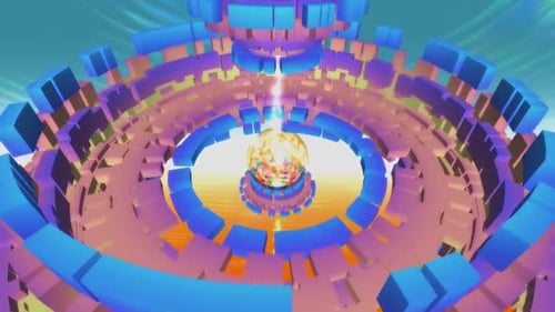 Abstract Geometric Core with Pulsating Energy and Rotating Rings