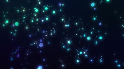 Abstract Floating Blue and Teal Particles Background Loop