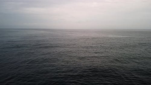Aerial Cloudy Sunset Sea