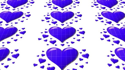 Animierter Hintergrund mit Liebesherz zum Valentinstag, blaue Schleifen