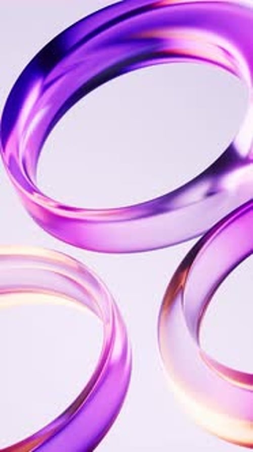 Translucent Abstract Rings Rotating Loop Animation