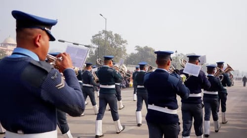 Indian Air Force Band Practicing for Republic Day