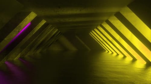 Futuristic Sci Fi Neon Tunnel