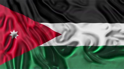 Realistic Waving Flag of Jordan Seamless Loop