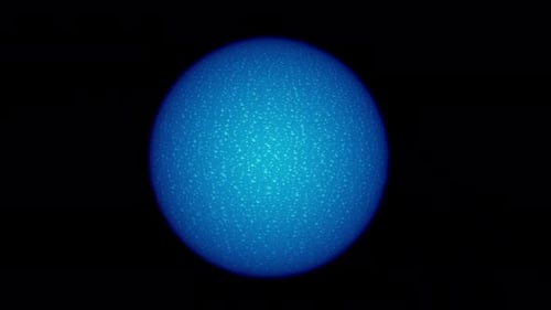 Abstract Blue Glowing Sphere with Shimmering Particle Texture