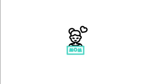 Animated Sketch Mom Icon with Winking and Heart