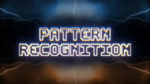 Pattern Recognition Neon Text With Retro Style Background
