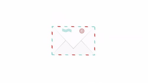 Flat Design Envelope Opening to Reveal Letter Animation