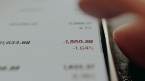 Person Views the Trading Prices for a List of Assets