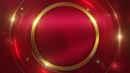 Luxuriöses rotes und goldenes kreisförmiges Design