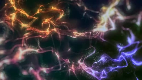 Colorful Abstract Particle Waves Flowing Motion Background