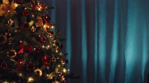 Christmas Tree On Blue Background