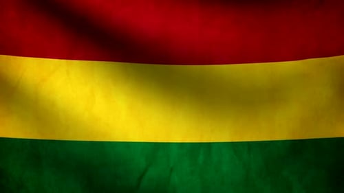 Bolivian National Flag Waving with Grunge Texture