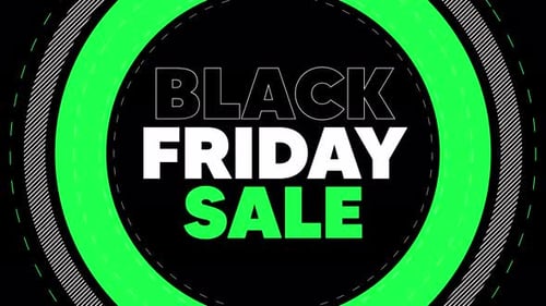 Modern Geometric Black Friday Sale Title Animation