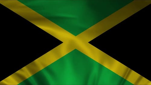 Jamaica National Flag Waving Seamless Loop Animation