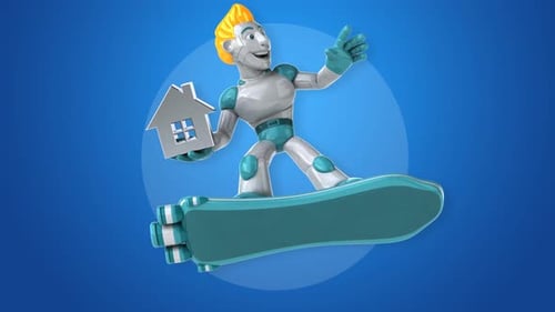 Robot surfing - 3D Animation