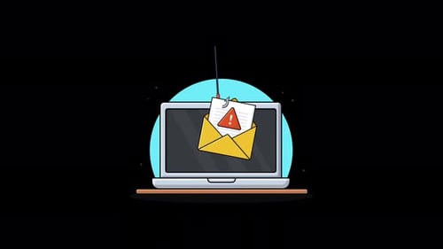 Phishing Email Caught on Laptop Security Animation