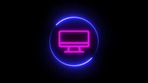 Neon Blue and Pink Circle Computer Icon Animation