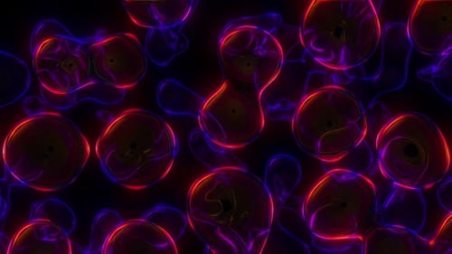 Abstract Fluid Neon Metaball Shapes Background Loop