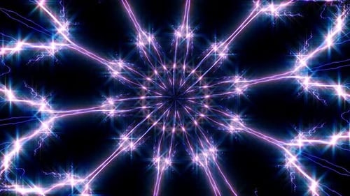 Blauer glühender elektrischer Zeitraffer-Kaleidoskop-Effekt
