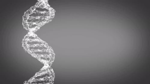 Animated Science Background with Abstract Rotating DNA Helix