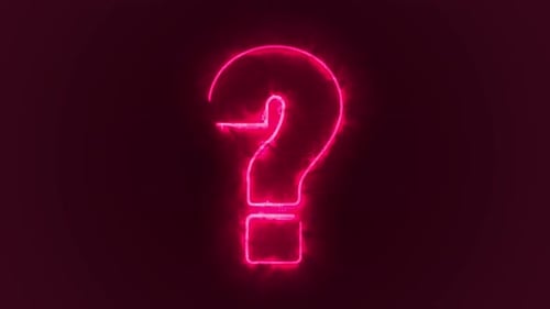 Neon Question Mark Drawing and Glowing Reveal