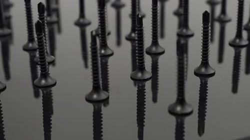 Close Up of Matte Black Screws