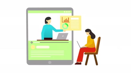 Online Education Business Analytics Flat Design Animation