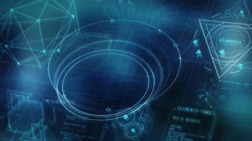 Futuristic DNA Helix with Scientific Data UI Animation