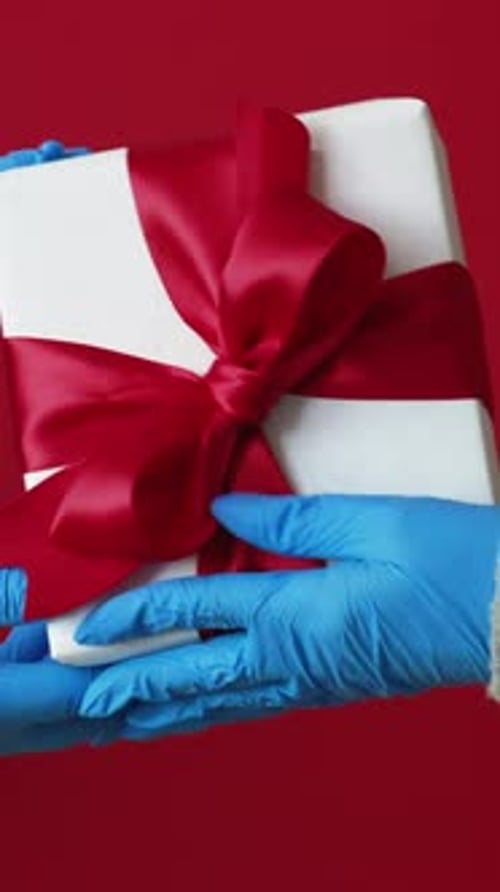 Vertical Gift Delivery Handing Present Set Hands