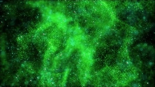 Abstract green color particles dots background. Abstract background particles.