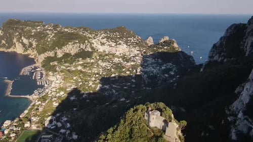 Panorama of the island of Capri. Italy. aerial view on Capri