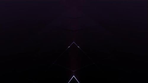 Futuristic Neon Grid Tunnel Seamless Loop Background