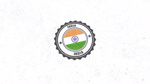 India Flag Grunge Stamp Seal Reveal