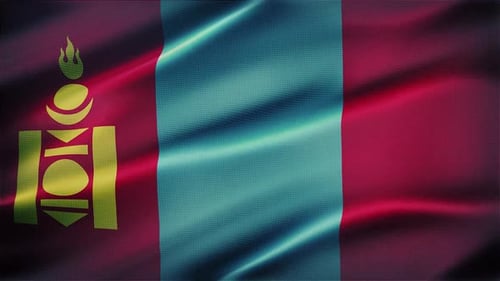 Realistic Waving Mongolian National Flag Loop Animation