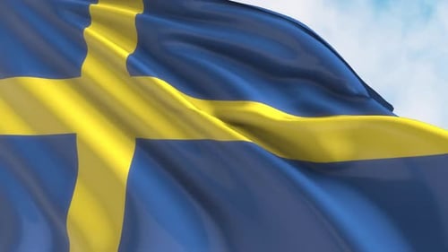 Realistic Waving Flag of Sweden Animation