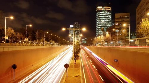 Barcelona City Timelapse at Night