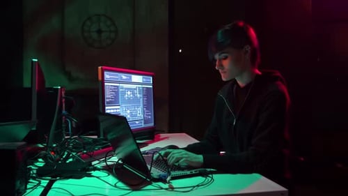 Hackers Breaking Server Using Multiple Computers and Infected Virus Ransomware Cybercrime