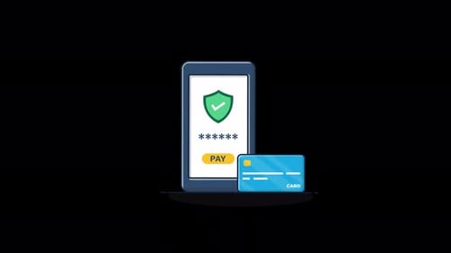 Secure Mobile Payment Success Flat Design Animation