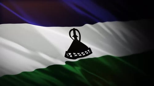 Drapeau du Lesotho agitant - 4K