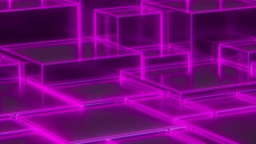 Rising Cubes With Purple Neon Loop