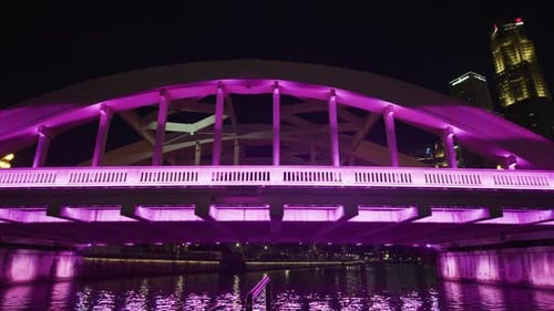 Elgin Bridge in Singapore, at night