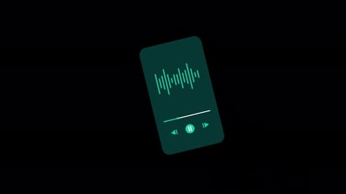 Podcast Player and Sound Wave Concept Animation Video - Transparent