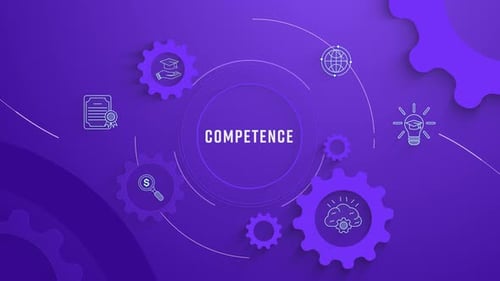 Íconos infográficos planos Competencia de fondo Animación en bucle